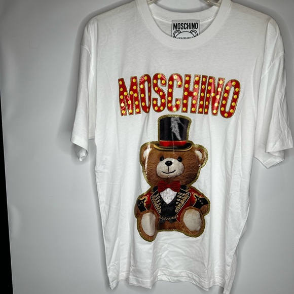NWT Moschino Couture tee short sleeve white bear summer designer new club wear - Picture 1 of 7